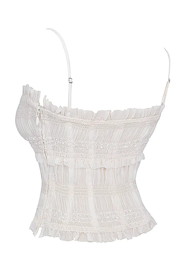 Lula Ivory Sequin Pleat Corset