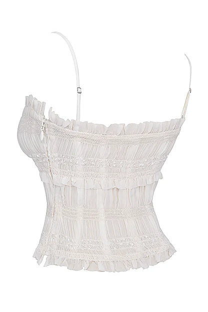 Lula Ivory Sequin Pleat Corset