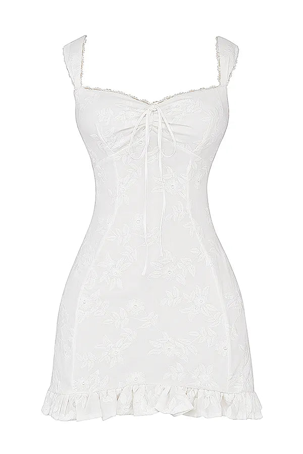 Odessa White Embroidered Mini Dress