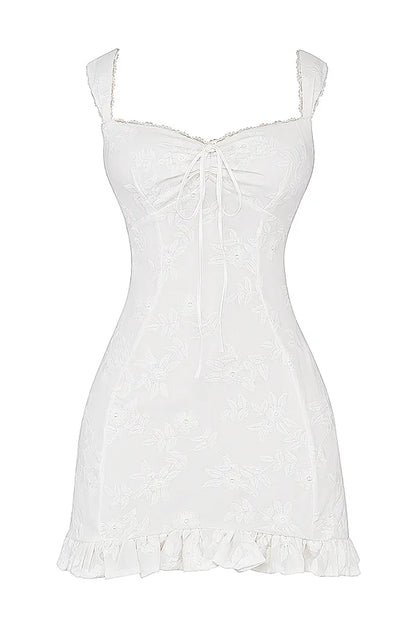 Odessa White Embroidered Mini Dress