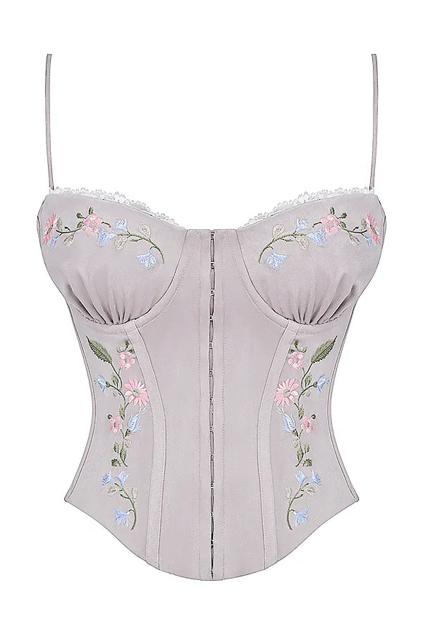 Petunia Light Lavender Embroidered Corset