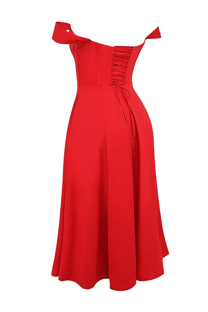 Saira Scarlet Midi Sundress