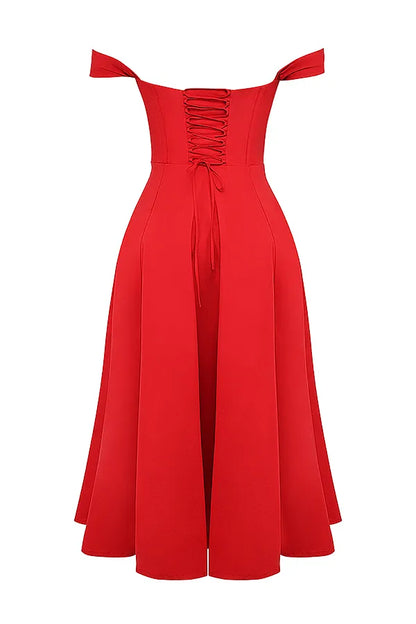 Saira Scarlet Midi Sundress