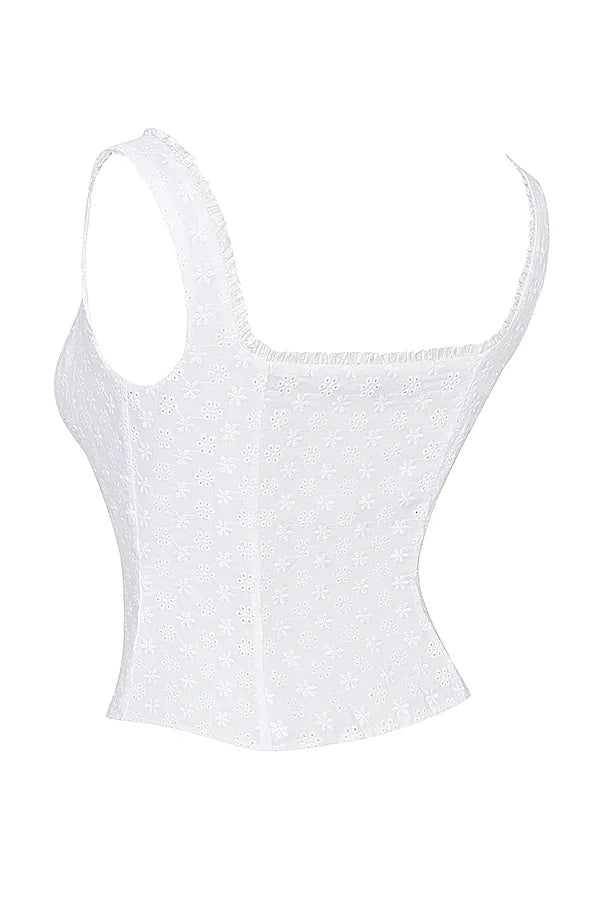 Juana White Broderie Anglaise Top