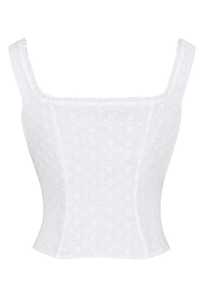 Juana White Broderie Anglaise Top