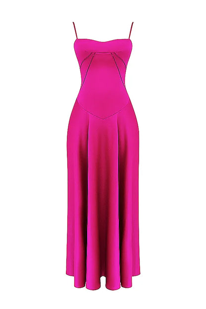 Anabella Fuchsia Lace Up Maxi Dress