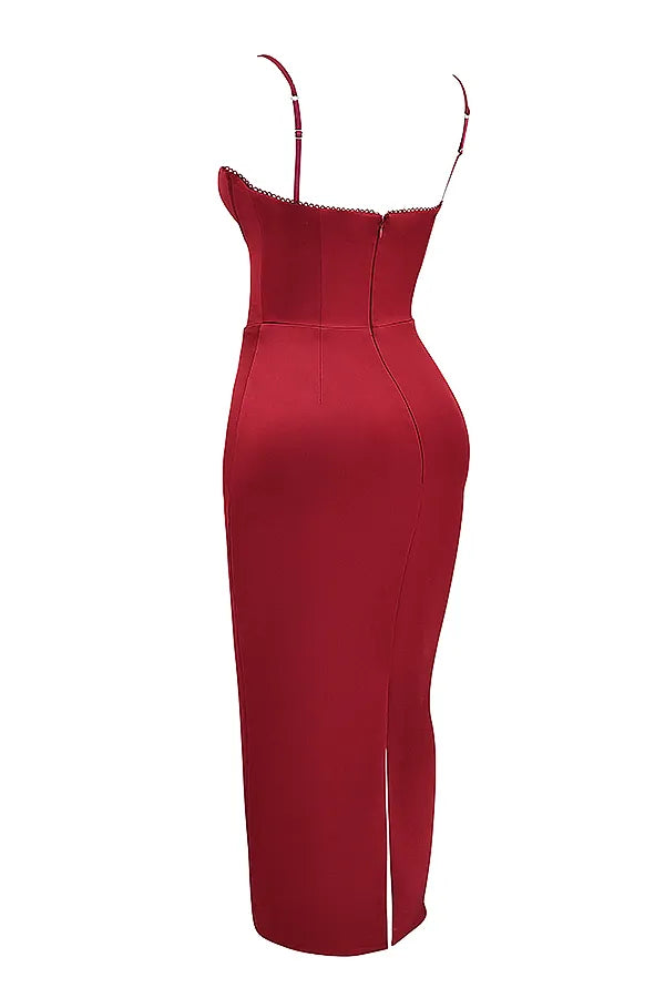 Stefania Ruby Corset Maxi Dress