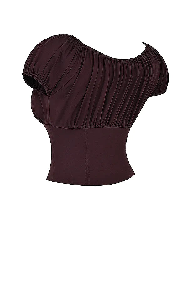Kitty Rich Brown Gathered Top