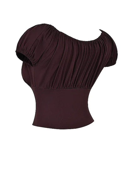 Kitty Rich Brown Gathered Top