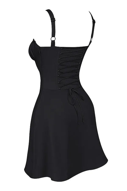 Carlotta Black Corset Mini Dress