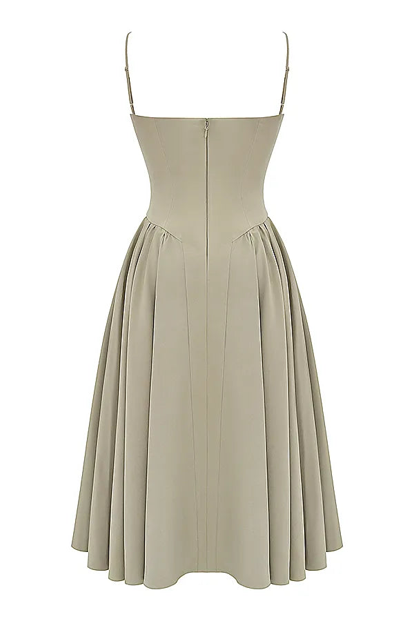 Samaria Taupe Corset Sundress