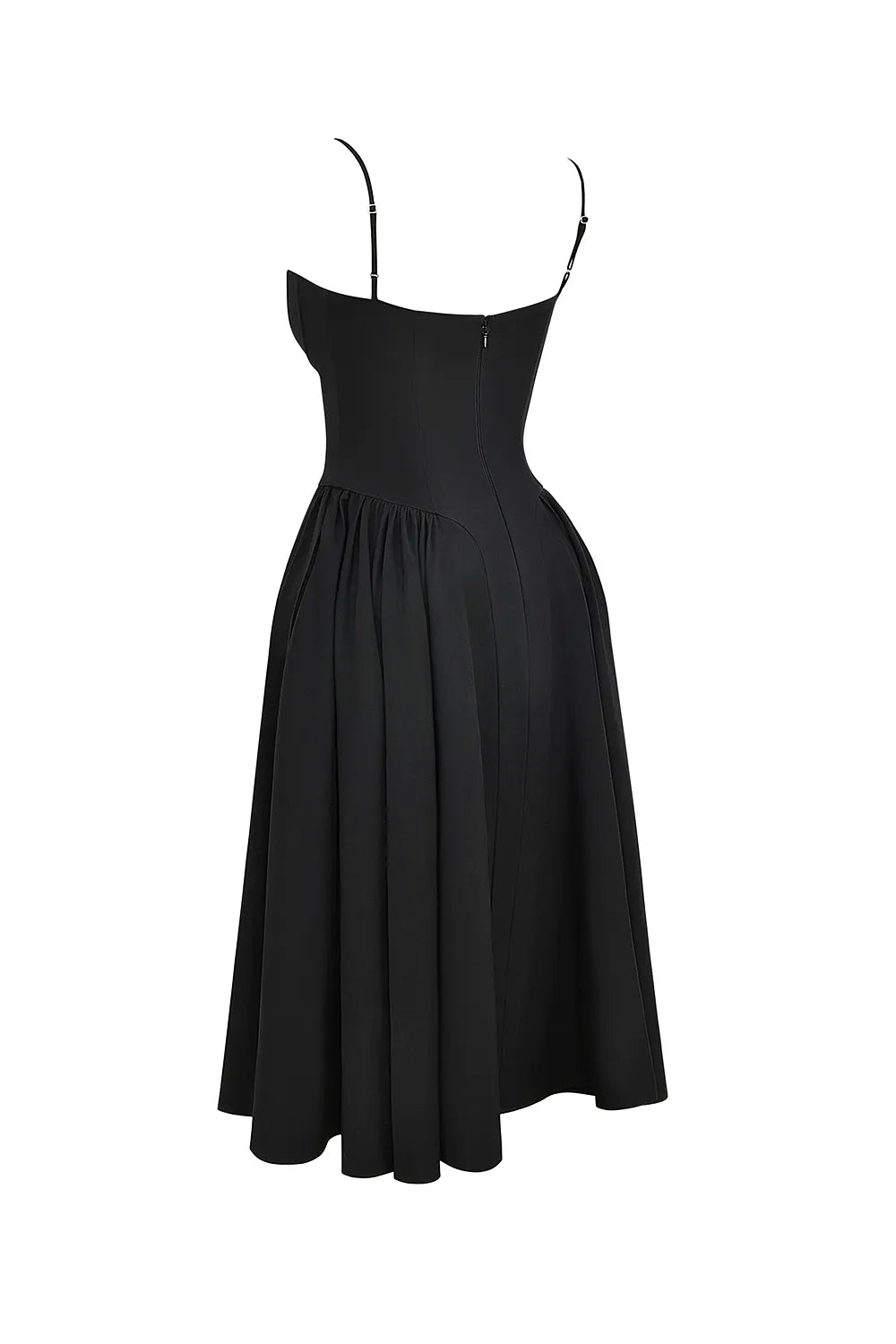 Samaria Black Corset Midi Dress