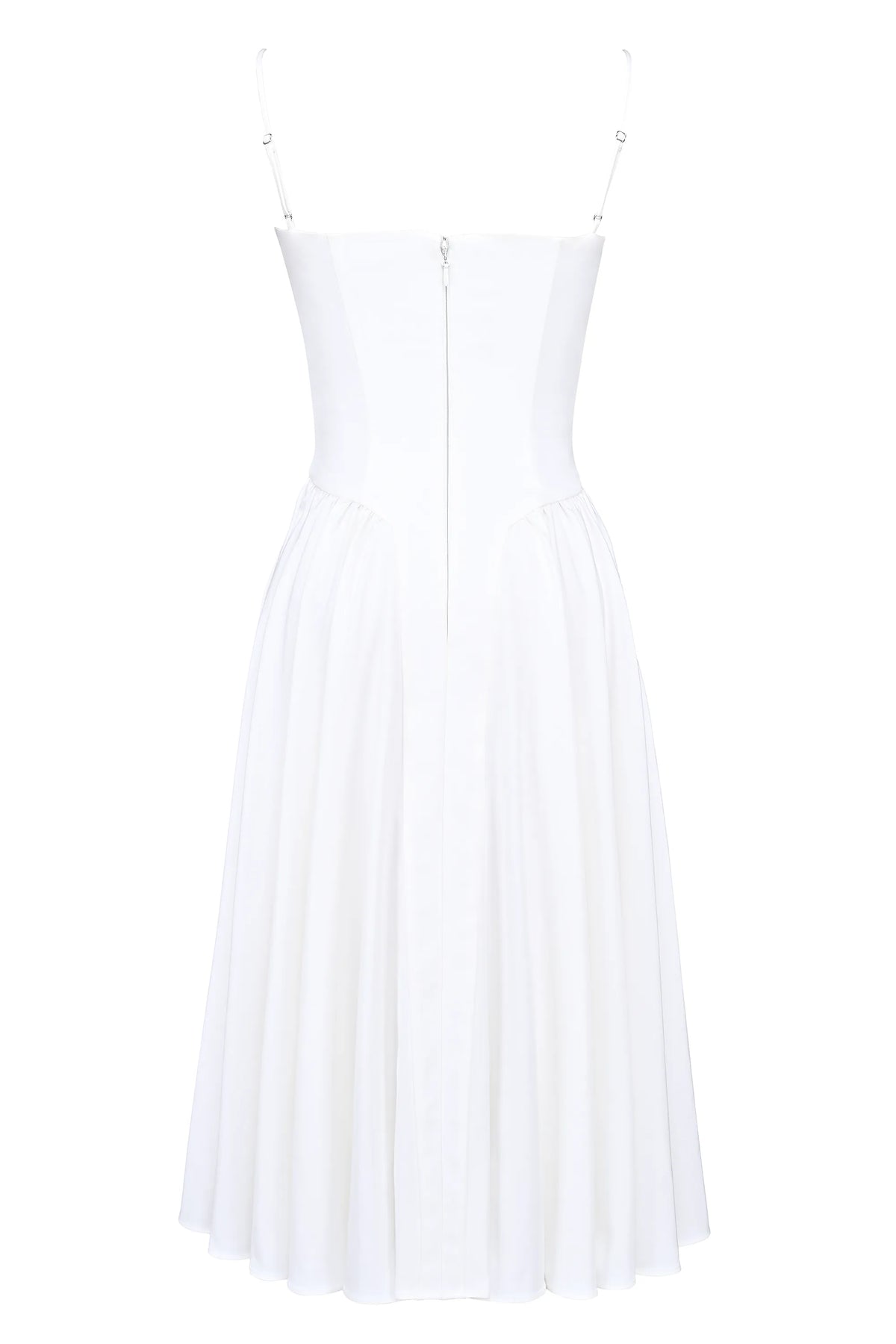 Samaria White Corset Midi Dress