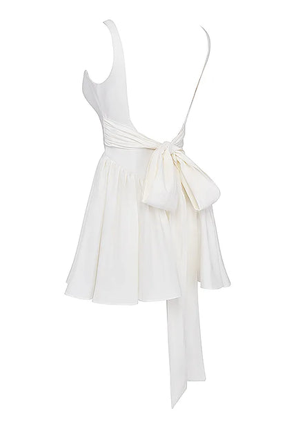 Florianne Ivory Cotton Bow Mini Dress