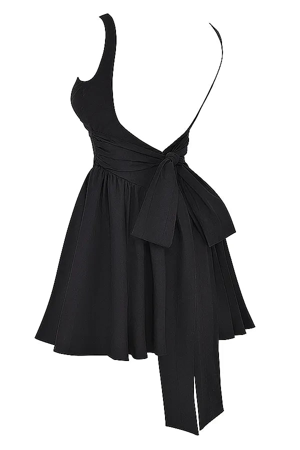 Florianne Black Bow Mini Dress