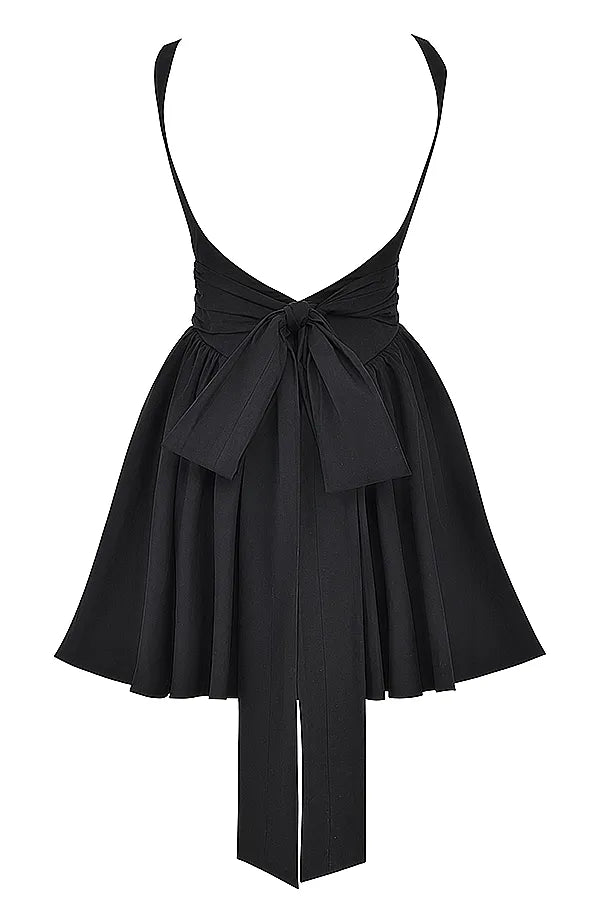 Florianne Black Bow Mini Dress