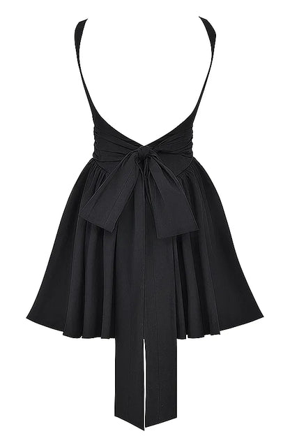 Florianne Black Bow Mini Dress