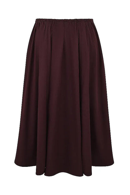 Cora Rich Brown Gathered Midi Skirt
