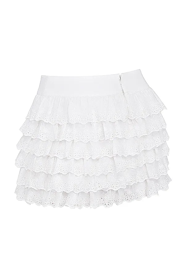 Fifi White Layered Mini Skirt