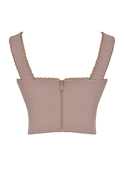 Robyn Mushroom Lace Trim Corset