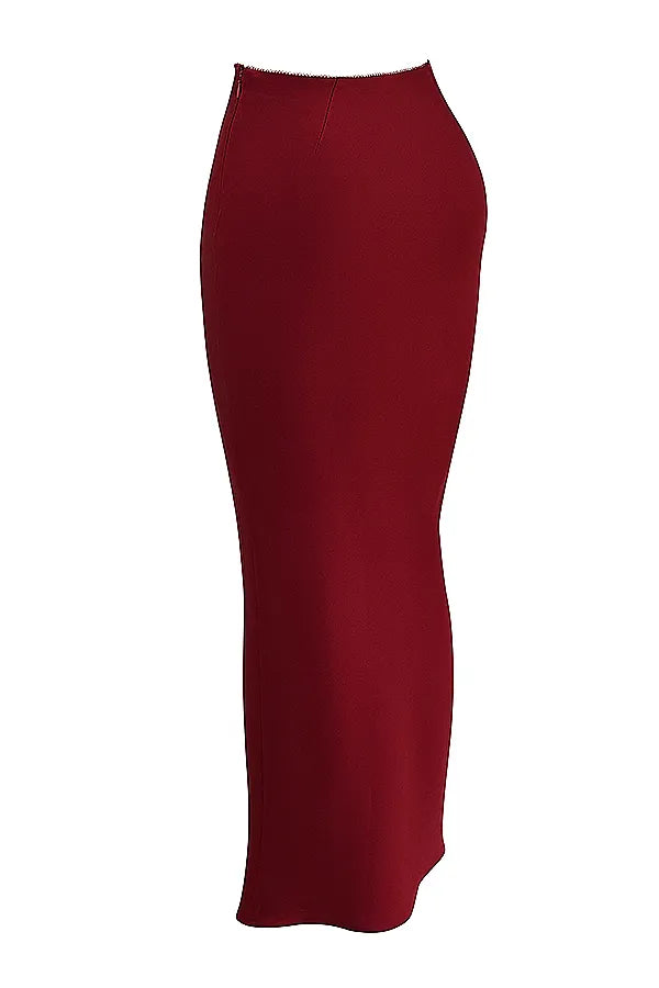 Sydel Ruby Satin Bias Cut Maxi Skirt