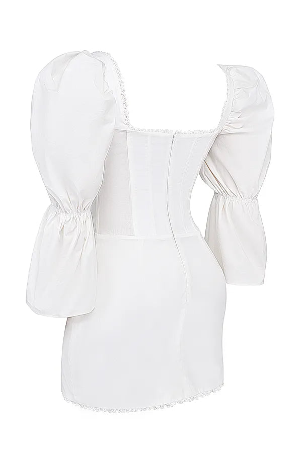 Matilda White Puff Sleeve Corset Dress