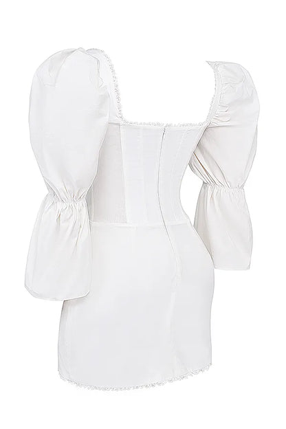 Matilda White Puff Sleeve Corset Dress