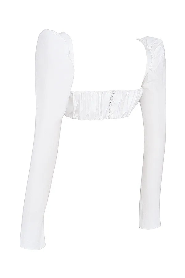 Shira White Puff Sleeve Top