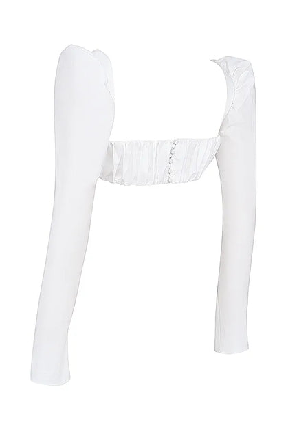 Shira White Puff Sleeve Top