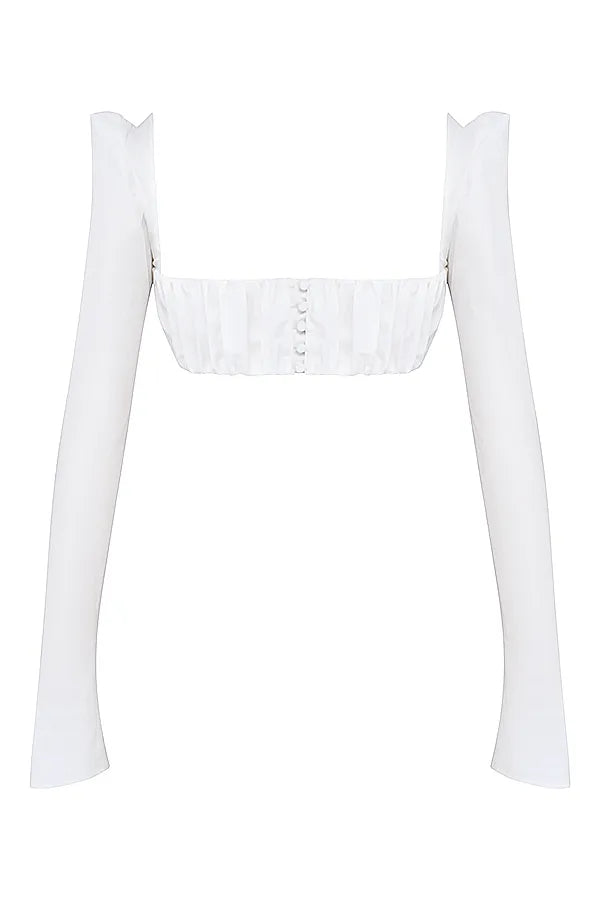 Shira White Puff Sleeve Top