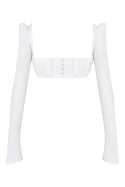 Shira White Puff Sleeve Top