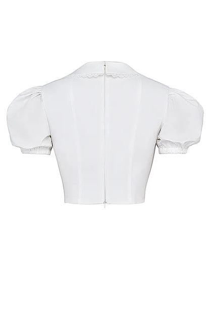 Augusta White Pin Tuck Top