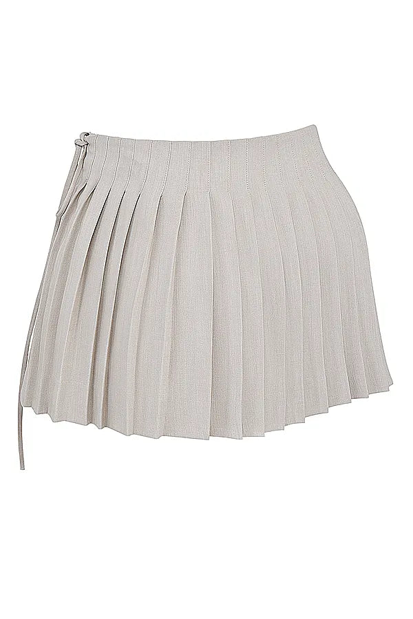 Tatum Stone Pleated Wrap Mini Skirt