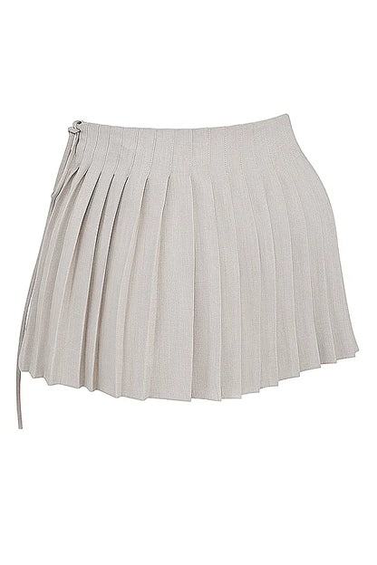 Tatum Stone Pleated Wrap Mini Skirt