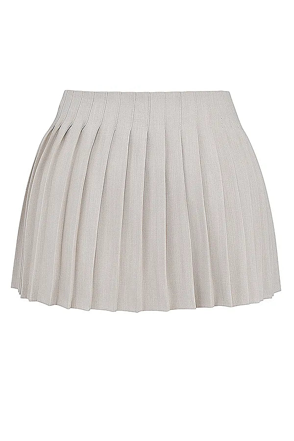 Tatum Stone Pleated Wrap Mini Skirt