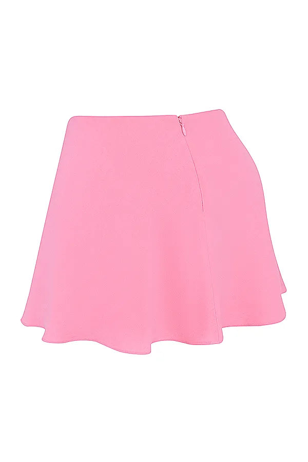 Lil French Pink Floaty Mini Skirt
