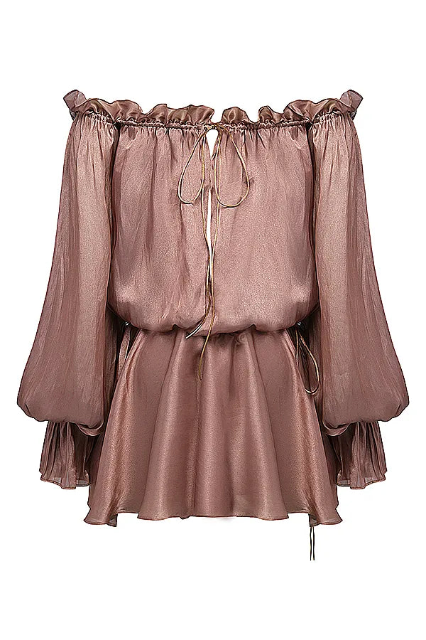 Chaya Hazelnut Off Shoulder Dress