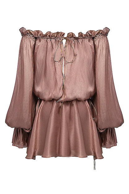 Chaya Hazelnut Off Shoulder Dress