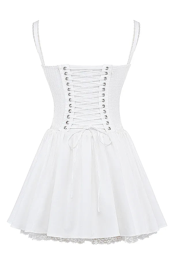 Pietra White Corset Mini Dress