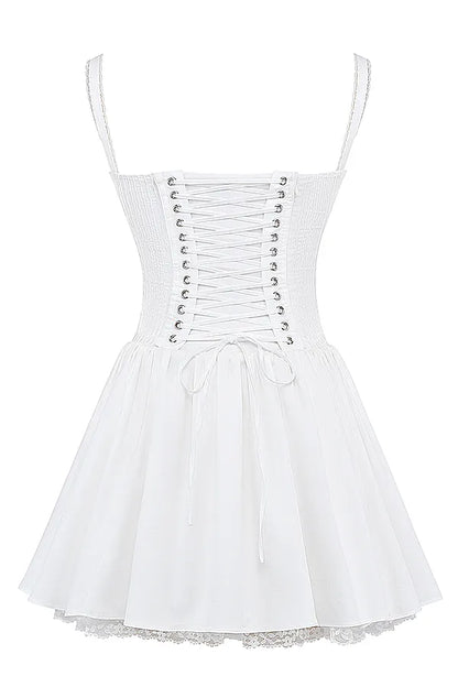Pietra White Corset Mini Dress