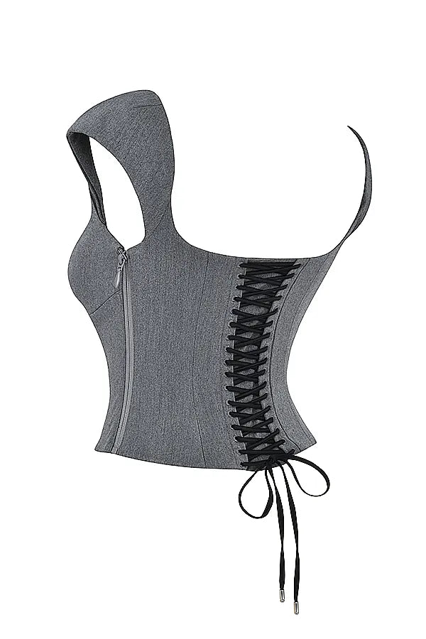 Rowena Grey Lace Back Corset