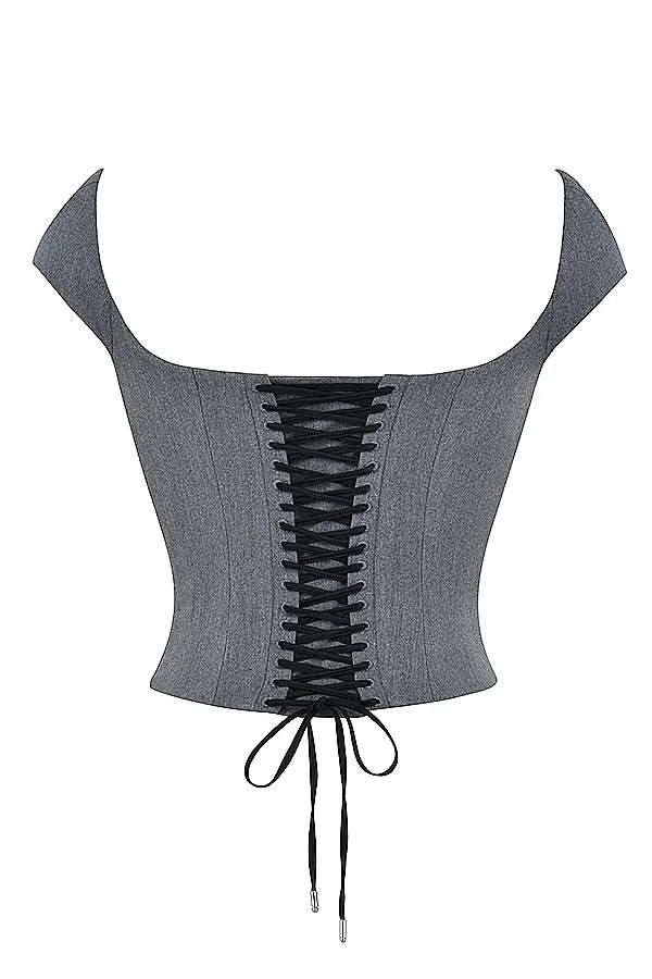Rowena Grey Lace Back Corset