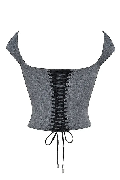 Rowena Grey Lace Back Corset