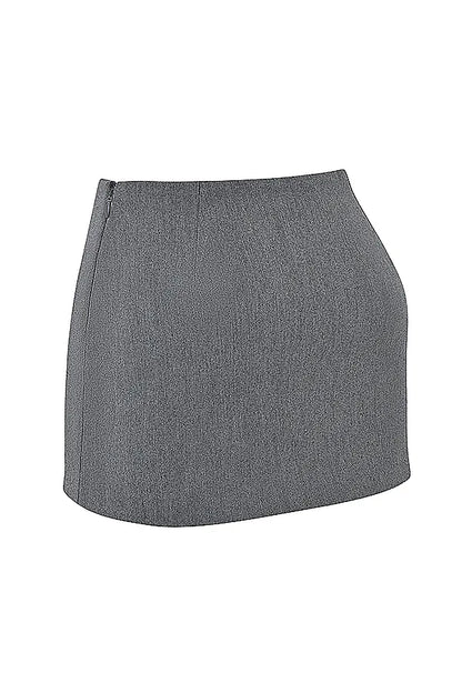 Jessamine Grey A-Line Mini Skirt