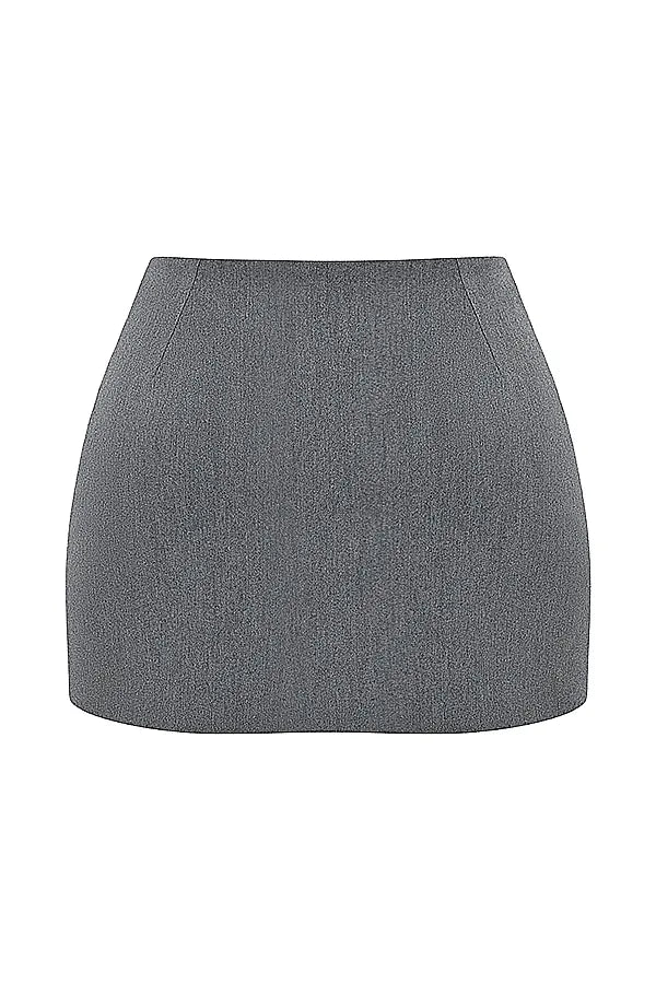Jessamine Grey A-Line Mini Skirt