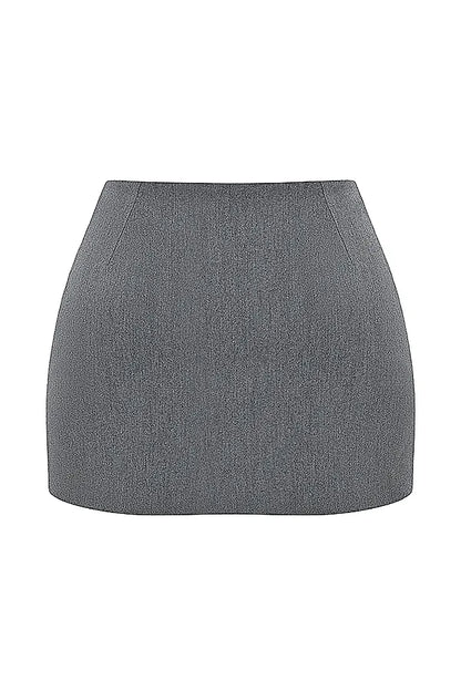 Jessamine Grey A-Line Mini Skirt