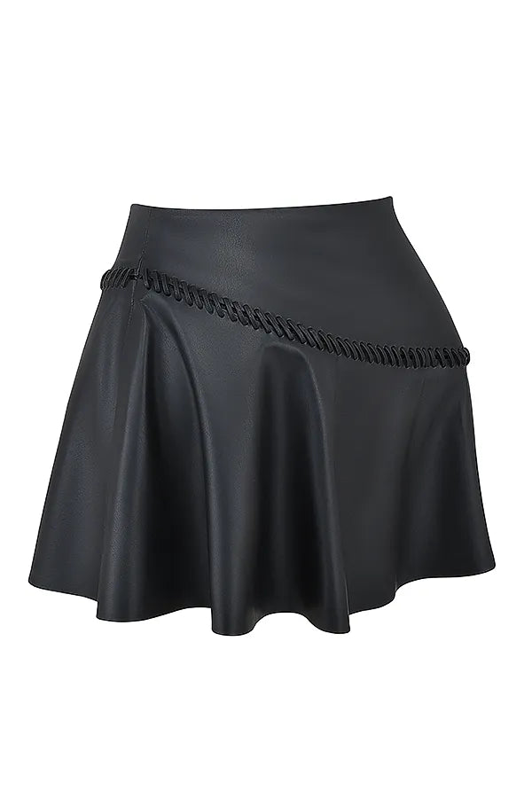 Nova Black Vegan Leather Mini Skirt