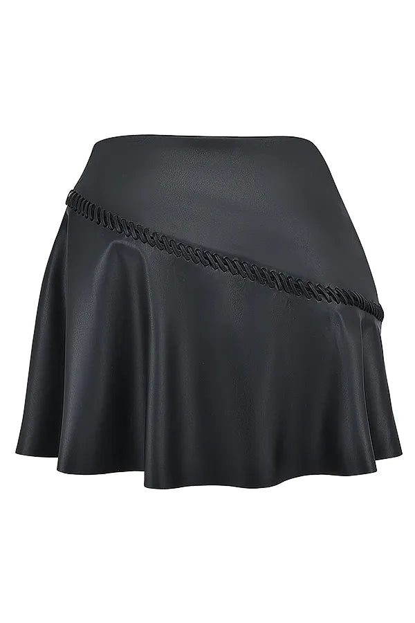 Nova Black Vegan Leather Mini Skirt