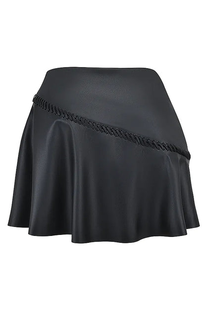 Nova Black Vegan Leather Mini Skirt