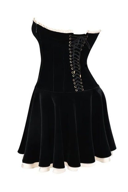 Marilla Black Velvet Strapless Dress